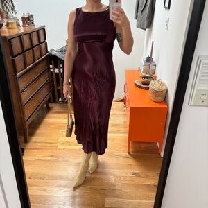 Y2K all that Jazz Deep Purple Plum Midi Dress size small